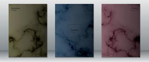 Cover page design elegant with marble texture vector