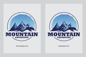 plantilla de logotipo de vector de expedición de montaña. logotipos de temas de aventura con excelente diseño, diseño de forma sobresaliente muy recomendado para su proyecto temático al aire libre.