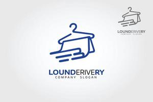 Lounderyvery Vector Logo Template. Very fast and high-quality delivery of linen, dry cleaning, laundry. The concept is very distinctive, simple and memorable.