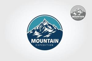 Mountain Expedition Vector Logo Template. The main symbol of the logo is mountain, this logo symbolizes a nature, cold, clean, peace, and calm, this logo also look modern, sporty, simple and young.