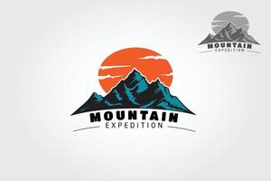Mountain Expedition Vector Logo Template. This logo symbolizes a nature, peace, and calm, this logo also look modern, sporty, young, that related with outdoor sport, outdoor product and other business