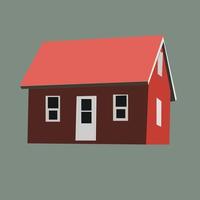 Red house, illustration, vector on white background.