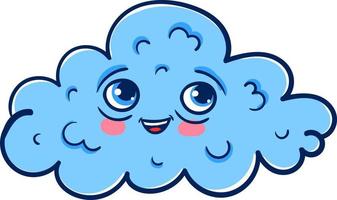 Happy cloud, illustration, vector on white background