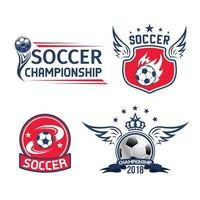 juego deportivo de fútbol o emblema del campeonato de fútbol vector