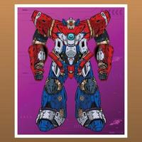 Card drawing premium vector modern mecha robot made with arms body leg arms illustration