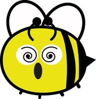 Shocked bee, illustration, vector on a white background.