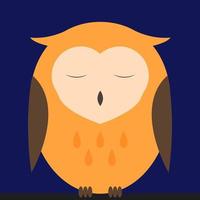 Brown owl, illustration, vector on white background.