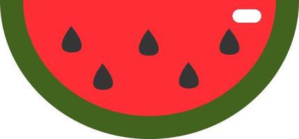 Slice of watermelon, illustration, vector on a white background.