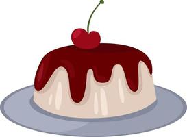 Delicious sweet cake , illustration, vector on white background