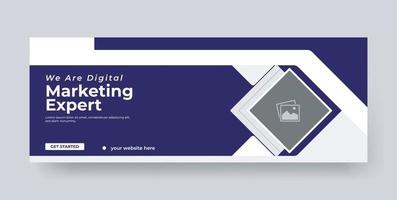 Digital marketing agency social media cover template design vector