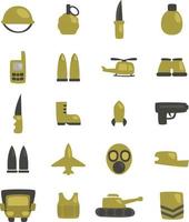 Army uniform necessities, illustration, vector, on a white background. vector