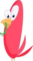 Pink bird, illustration, vector on white background.