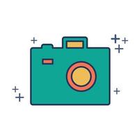 Camera icon vector illustration glyph style design with color and plus sign. Isolated on white background.