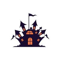 Big Ghost House Vector Clip Art And Illustration Design. Hi-Quality Horror Style House Design, Simple 2D Style Best Quality Design, Free Download With Vector File.