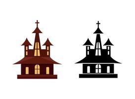 Minimalist Hell House Clip Art Vector And Illustration Design. Hi-Quality Premium Ghost Style House Design, Simple 2D Style Best Quality Design.