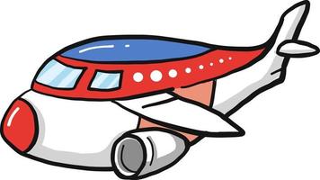 Cute fat airplane, illustration, vector on a white background.