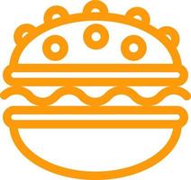 Burger with sesame seed, illustration, vector on a white background.