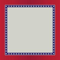 marco azul y rojo con un patrón de bandera de estados unidos vector