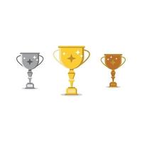 bronze silver and gold trophy vector