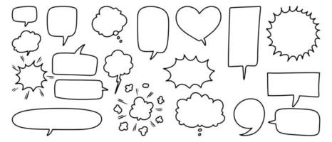 Doodle sketch style of speech bubbles hand drawn illustration. for concept design. vector