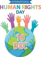 International Human Rights Day text for banner design vector