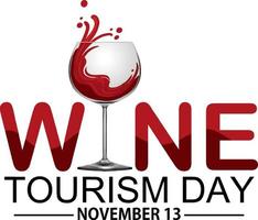 Wine Tourism Day Font Logo Design vector