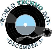 World techno day text banner design vector