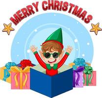 Merry Christmas sign icon cartoon vector