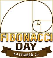 Fibonacci day poster design vector