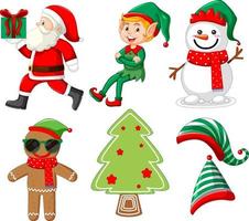 Set of Christmas elements and objects vector