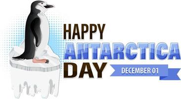 Happy Antarctica day poster design vector