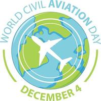 International Civil Aviation Day icon banner vector