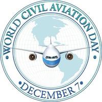 diseño de banner del día mundial de la aviación civil vector