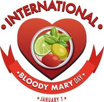 National bloody mary day icon vector