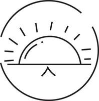 Setting sun, icon illustration, vector on white background