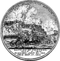 medalla de james miller, espalda, ilustración vintage. vector