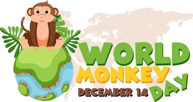 World monkey day poster design vector