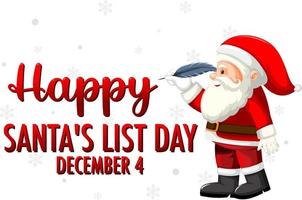 Happy Santa's List Day banner design vector