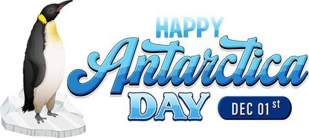 Happy Antarctica day poster design vector