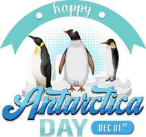 Happy Antarctica day poster design vector