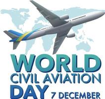 diseño de banner del día mundial de la aviación civil vector