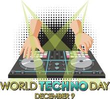 World techno day text banner design vector