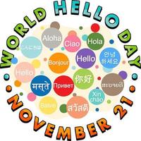 World hello day banner design vector