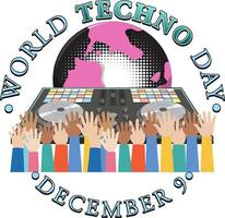 World techno day text banner design vector