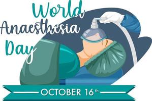 World Anaesthesia Day Banner Design vector