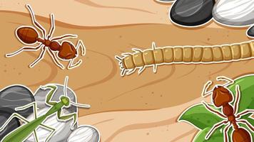 Thumbnail design with insects and ants vector