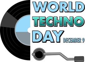 World techno day text banner design vector