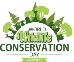 diseño de banner del día mundial de la conservación de la vida silvestre vector