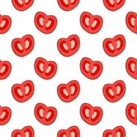 Red tomato ,seamless pattern on white background. vector