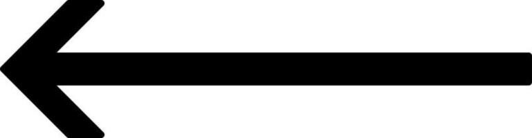 Black simple arrow pointing to left , illustration, vector on white background.